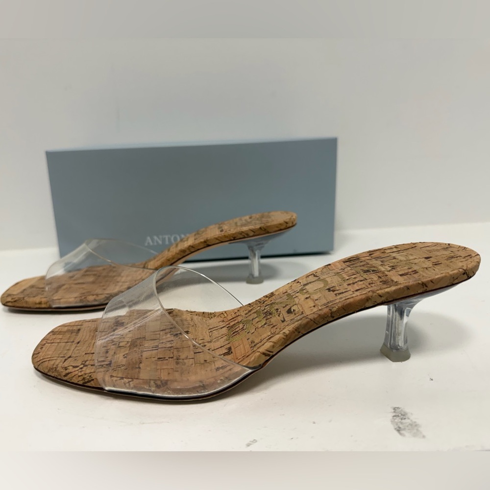 Antonio Melani Cork Sandals with Clear Straps - Picture 2 of 6
